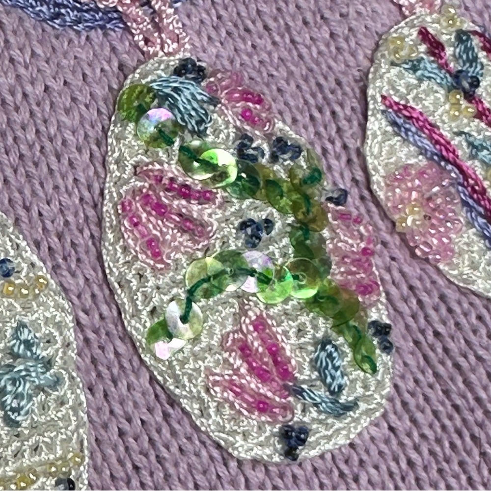 Storybook Knits Eggstravaganza Cardigan with Embroidered Details - Picture 7 of 14